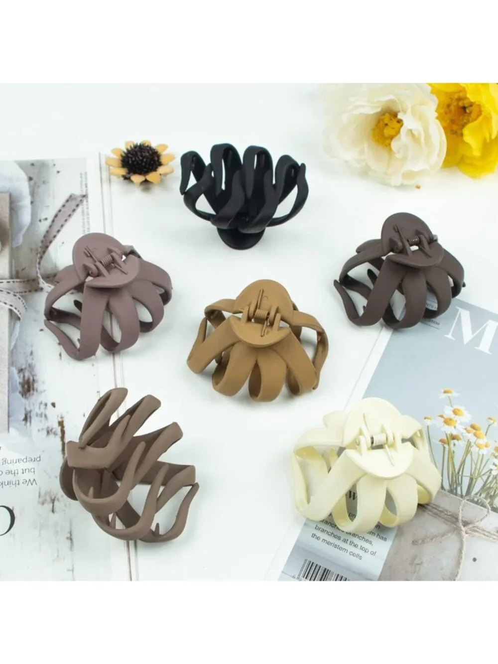Medium Octopus Hair Clips for Women - Matte Claw Clips, Strong Hold for Fine